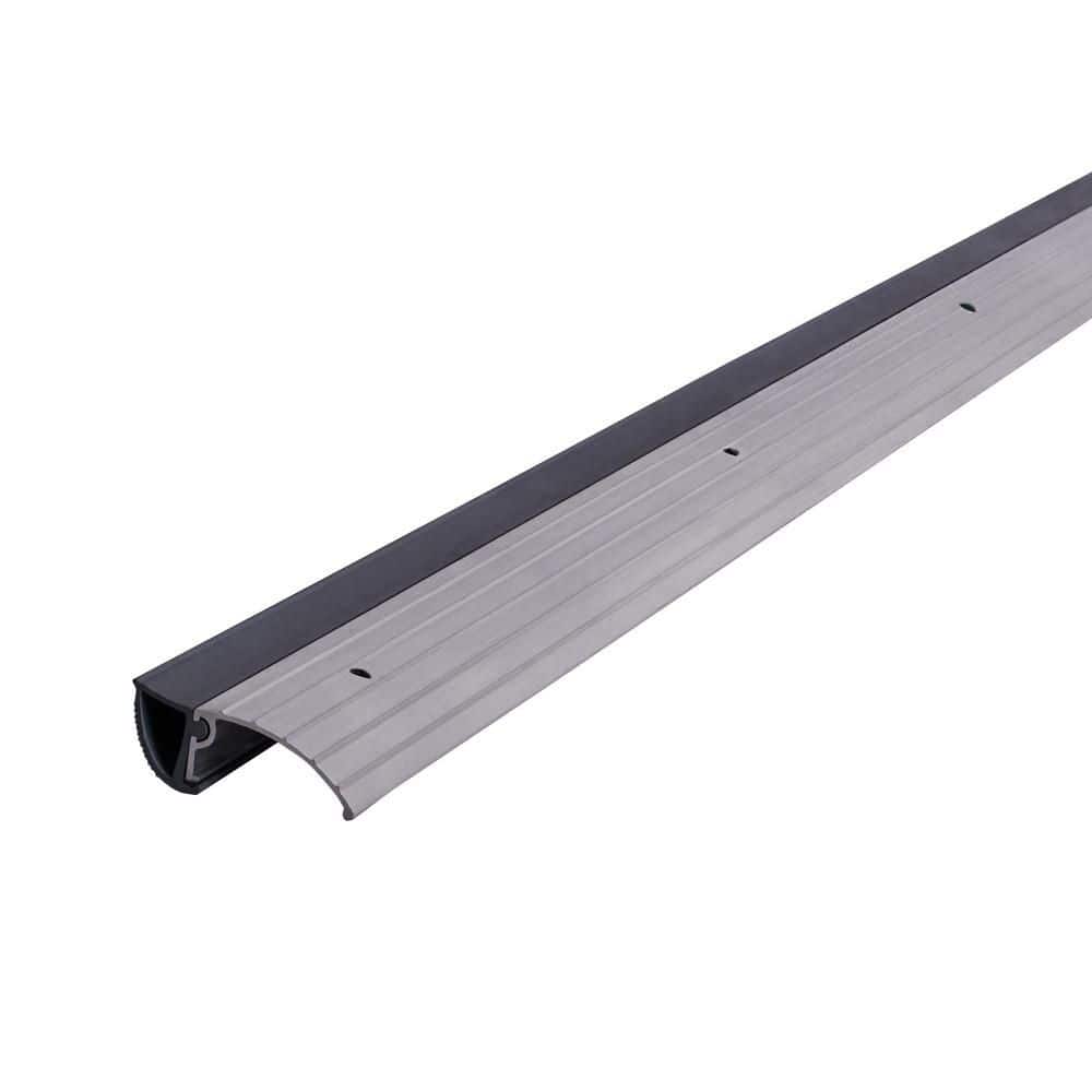 1-3/4 in. x 1/2 in. x 36 in. Silver Aluminum and Vinyl Mini Low-Profile Outswing Door Threshold - Hercitys