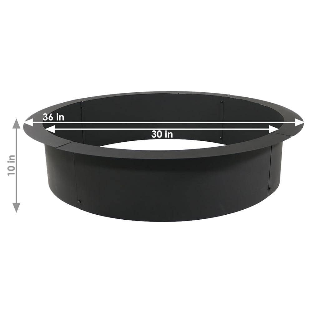 30 in. Dia Round Steel Wood Burning Fire Pit Rim Liner - Hercitys