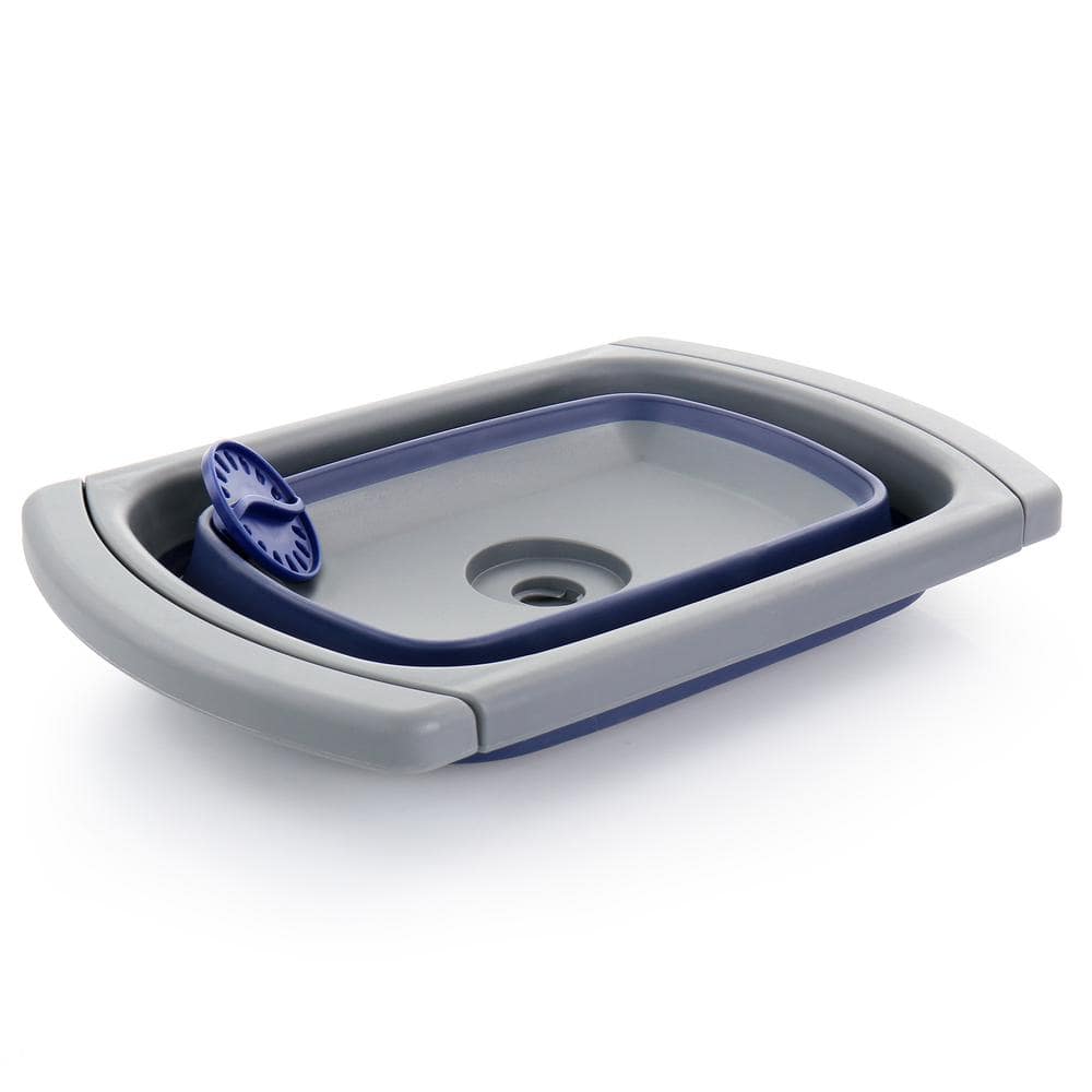 4 qt. Bluemarine Over the Sink Collapsible Silicone Strainer - Hercitys