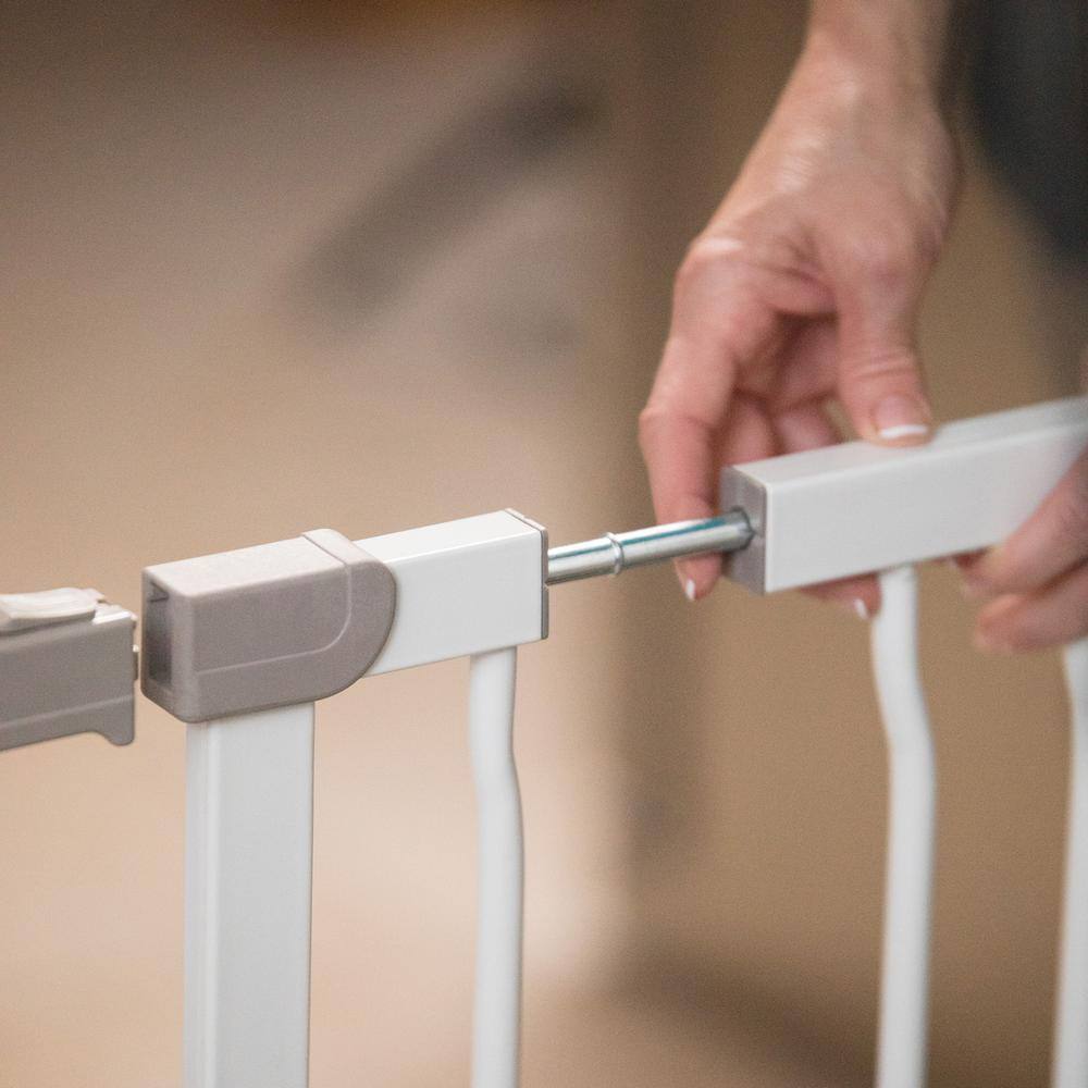 30 in. Tall Metal Ava 29.5 in. -36.5 in. Wide Pressure Mounted Walk-Thru Baby Gate – White - Hercitys