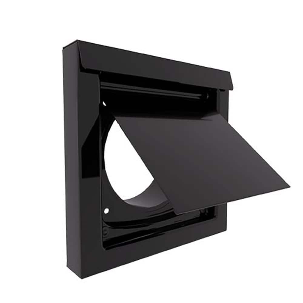 4 in. Powder Coated Steel Black Dryer Vent - Hercitys
