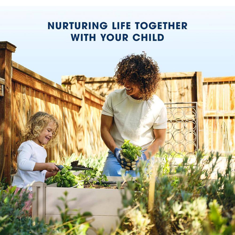 4 ft. x 4 ft. x 1 ft. White PVC Square Outdoor Raised Garden Bed - Hercitys