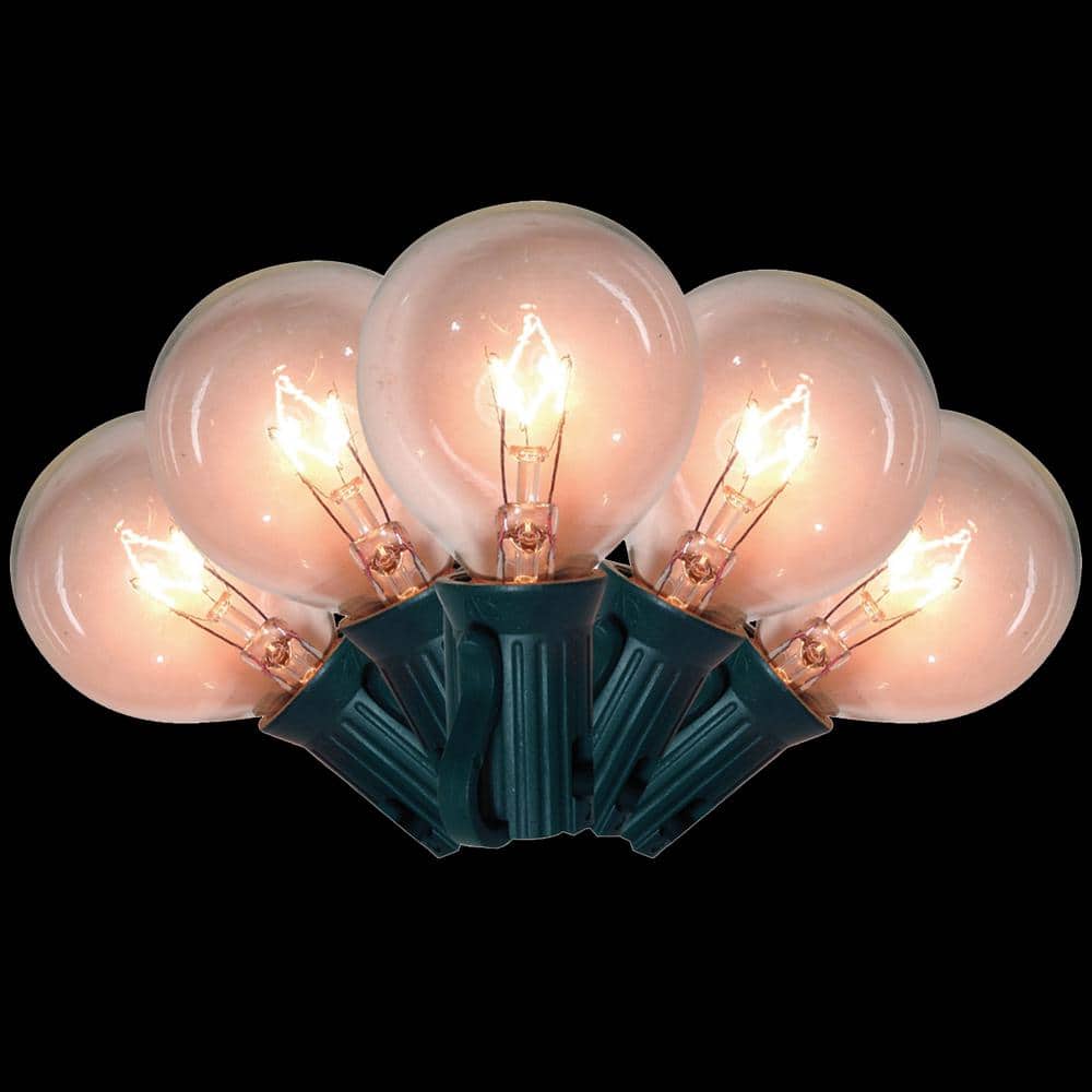 25-Light G40 Clear Light Set, Black Wire - Hercitys