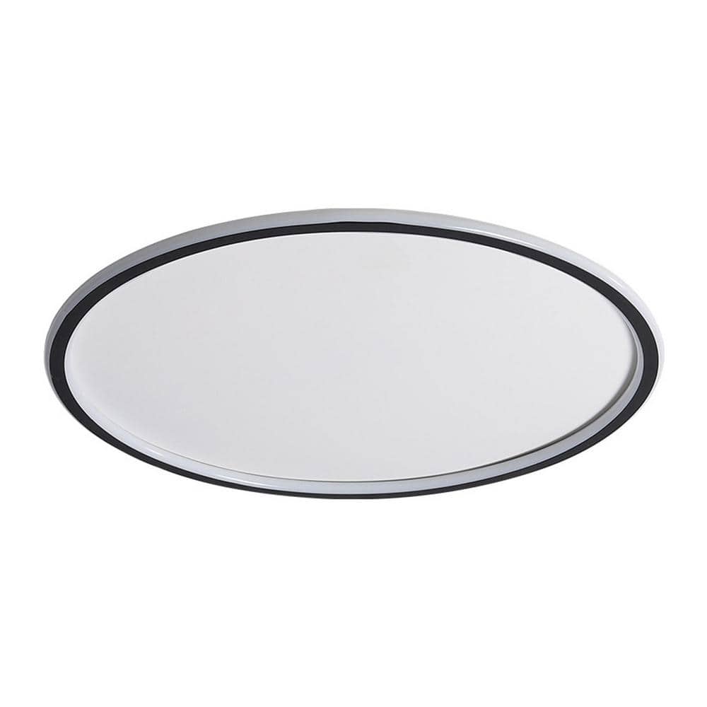 20 in. 1-Light Modern Simple Geometry Black LED Flush Mount Ceiling Light - Hercitys