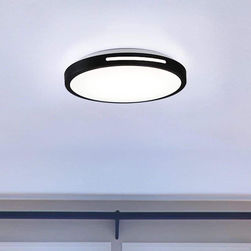 13 in. Adjustable CCT Black Integrated LED Flush Mount – 1500 Lumens Ceiling Light Fixture (2-Pack) - Hercitys