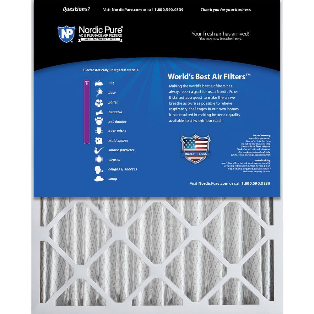 16 in. x 20 in. x 4 in. Dust Reduction Pleated MERV 8 Air Filter (2-Pack) - Hercitys