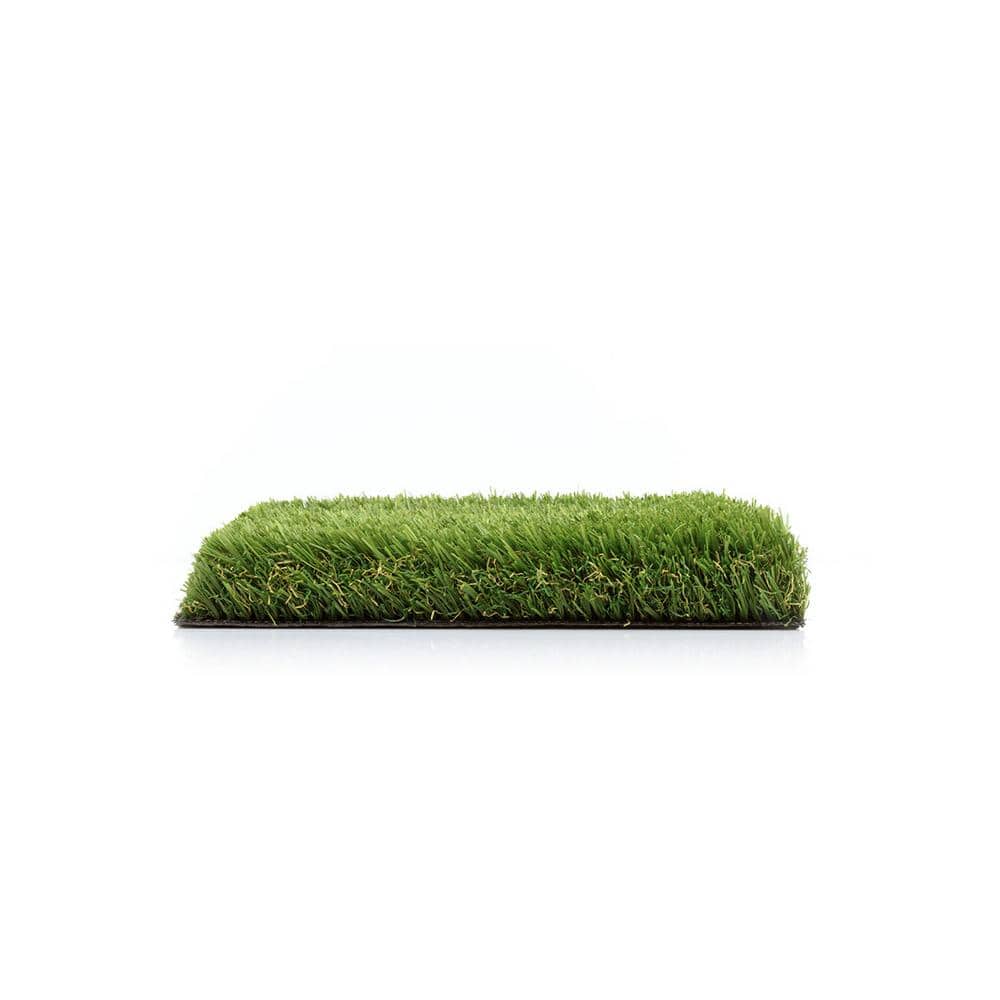 15 ft. W x Cut to Length Green and Tan Quick Draining Artificial Grass Turf - Hercitys