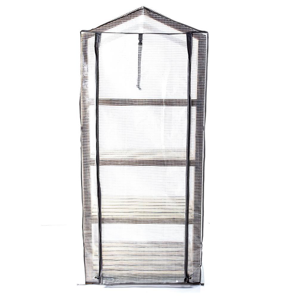 24 in. W x 19 in. D x 63 in. H Premium 4-Wooden Tier Greenhouse - Hercitys