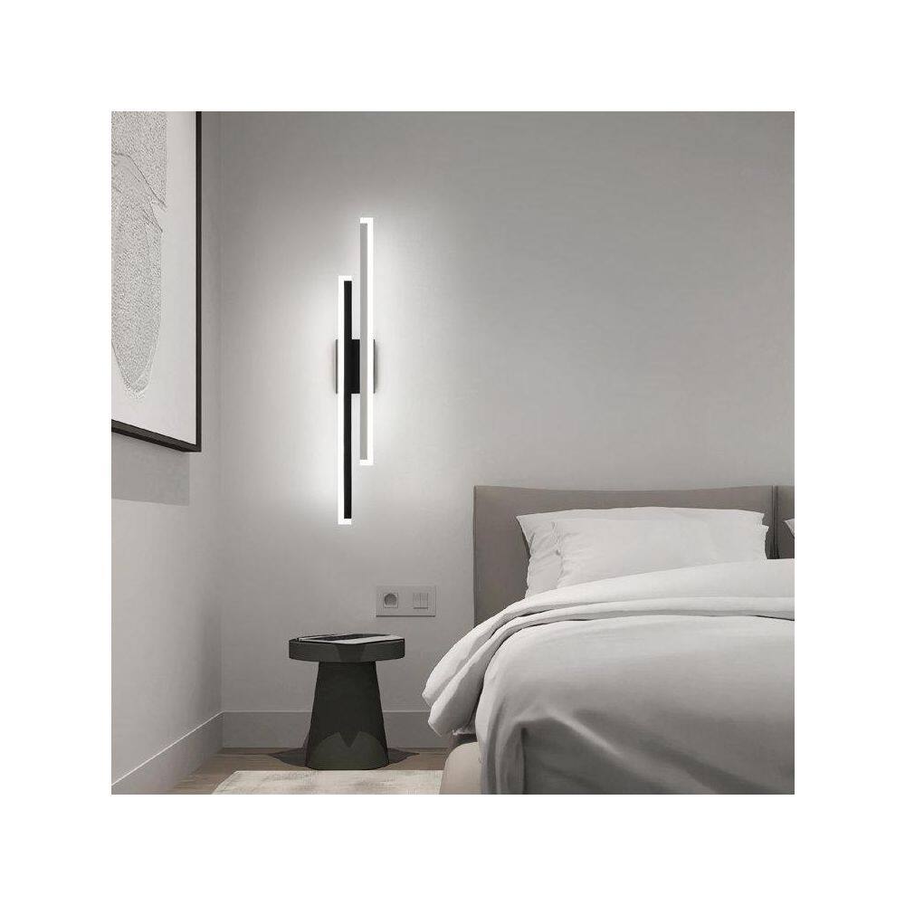 33.46 in. 1-Light Black White Semi-Flush Mount Ceiling Light LED Vanity Lighting with No Dimmer Switch (No Bulbs) - Hercitys