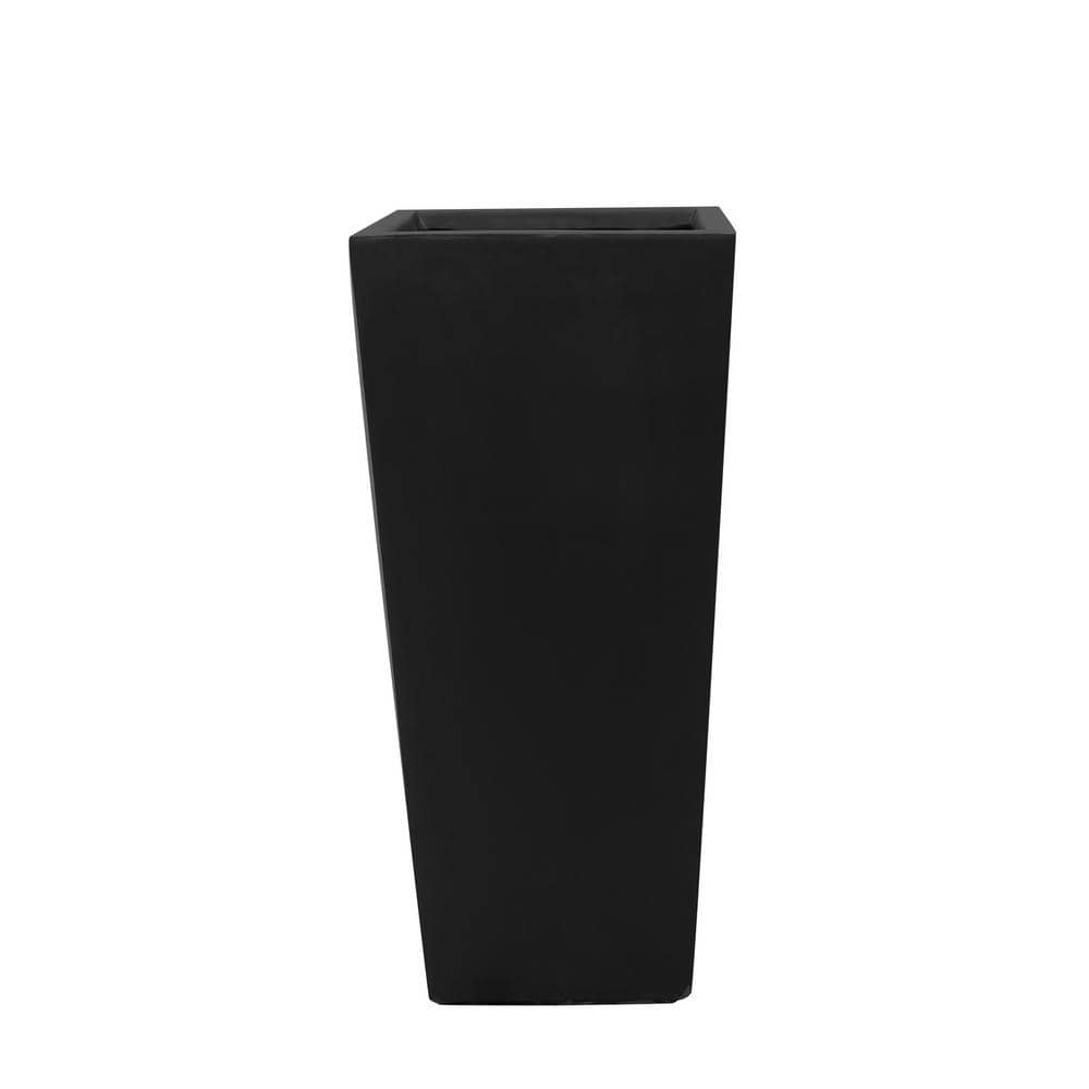 30 in. H Composite Tall Tapered Square Planter in Matte Black - Hercitys
