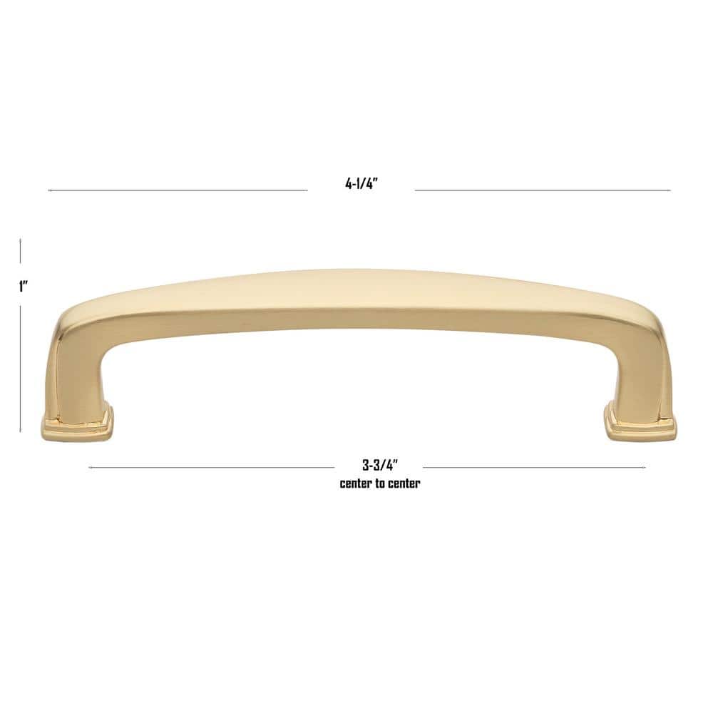 3-3/4 in. (57.15 mm) Center-to-Center Champagne Gold Deco Bar Pull (10-Pack ) - Hercitys