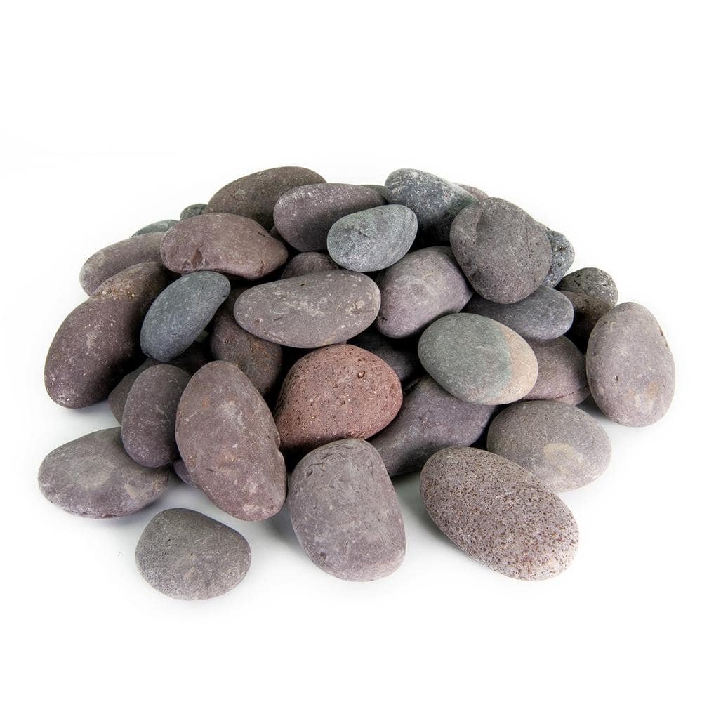 0.25 cu. ft. 3 in. to 5 in. Roja Mexican Beach Pebble Smooth Round Rock for Gardens, Landscapes and Ponds - Hercitys