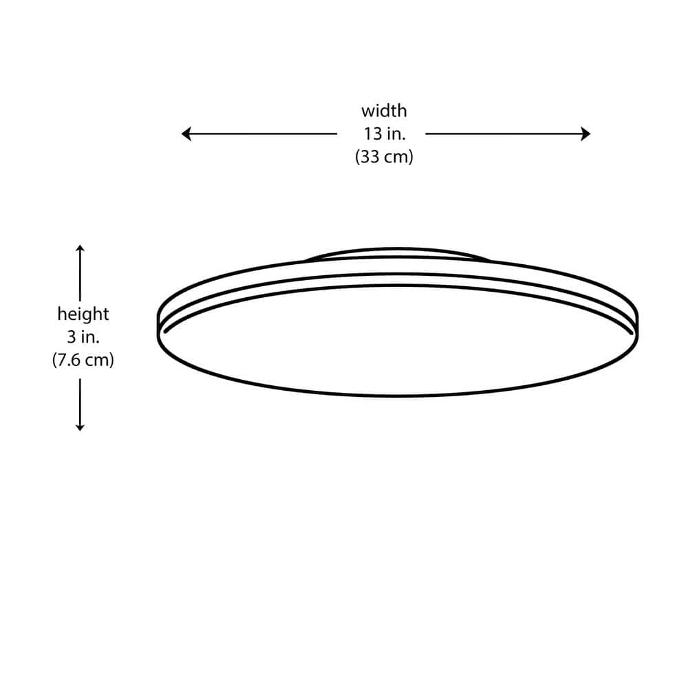 13 in. Brass Integrated LED Semi-Flush Mount Ceiling Light with Acrylic Shade - Hercitys