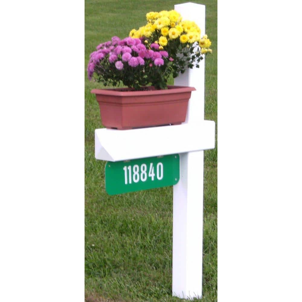 54 in x 24 in x 5 in Adjustable Arm Mailbox Post Sleeve in White with X Large Newspaper Holder - Hercitys