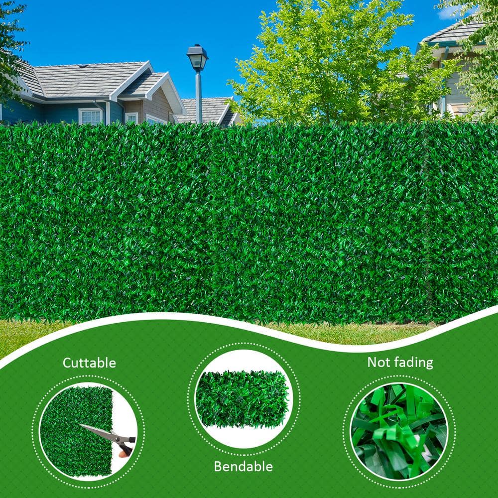 40 in. x 120 in. Artificial Green Plastic Fence, Strong & Durable Outdoor Privacy Fence Waterproof for Gardens - Hercitys