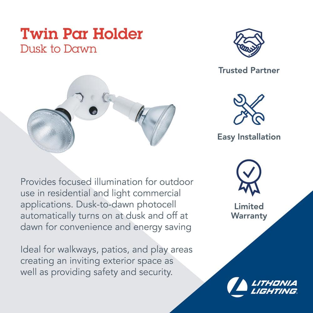 2-Light Wall-Mount Outdoor White Flood Light - Hercitys