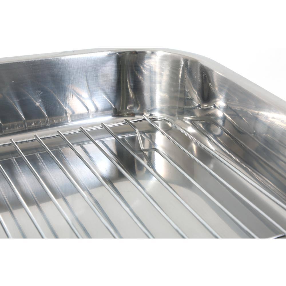 16.5 in. Stainless Steel Lasagna and Roasting Pan with Rack - Hercitys