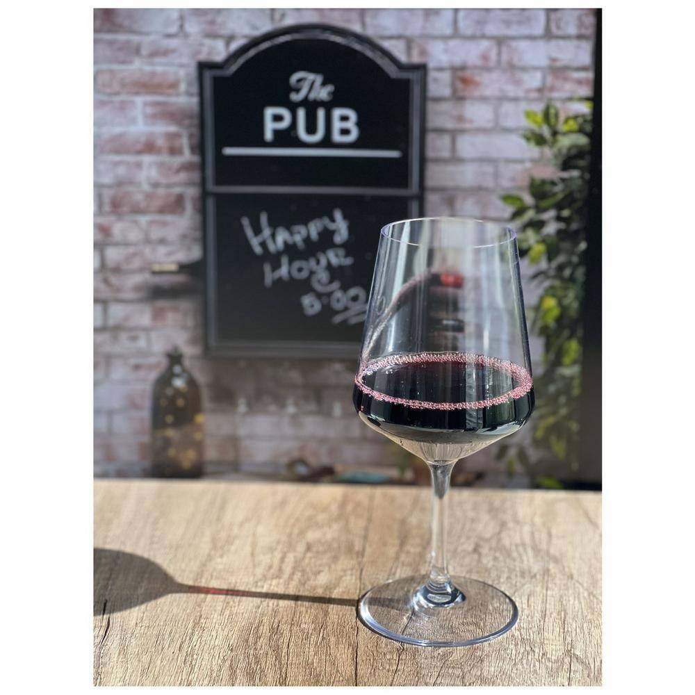 18 oz. Stemmed Acrylic Wine Glasses Set (Set of 4) - Hercitys