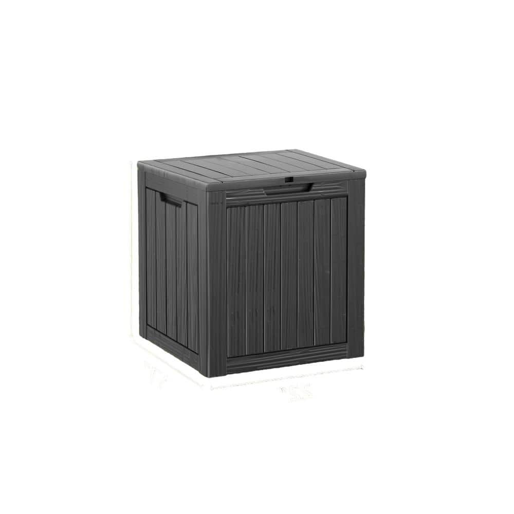 30 Gal. Black Outdoor Resin Waterproof Deck Box with Lockable Lid - Hercitys