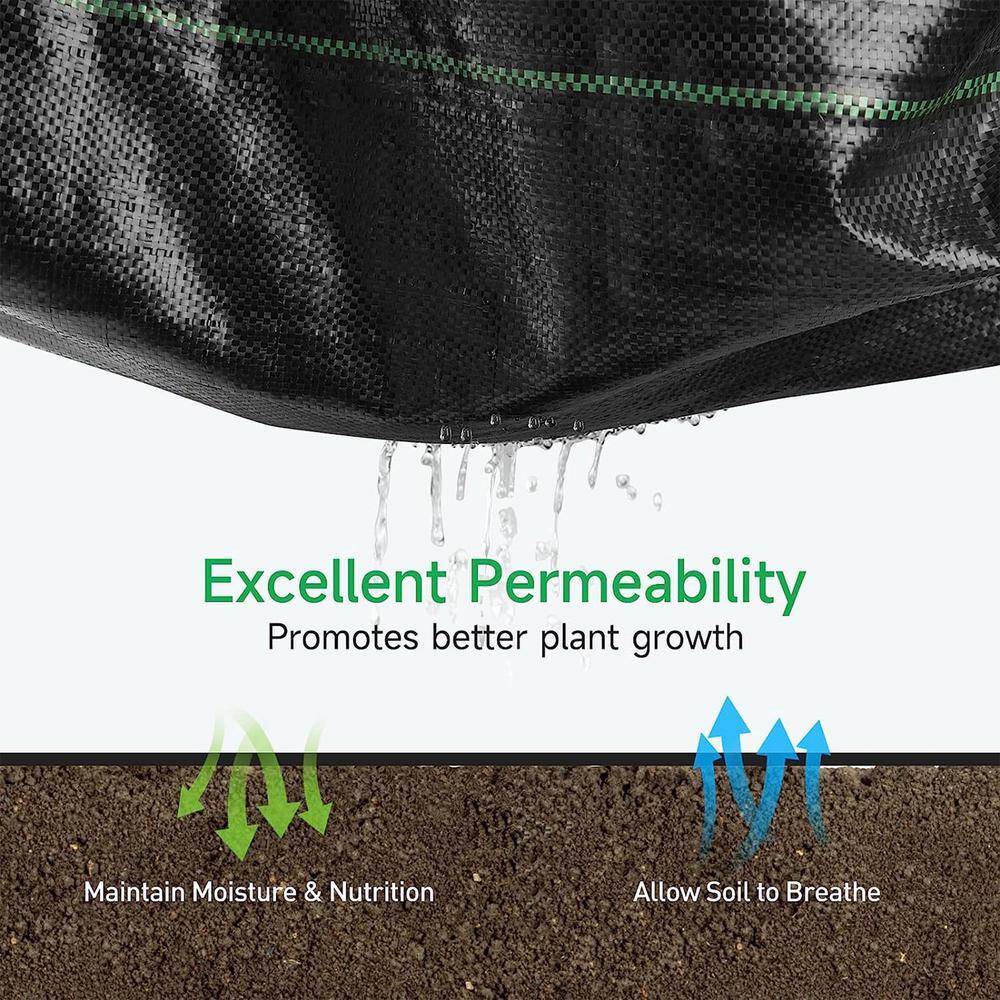 3 ft. x 250 ft., 3.5 oz. Weed Barrier Landscape Fabric, Dual-Layer PP, Needle Punched Nonwoven, Black,Garden Fence - Hercitys