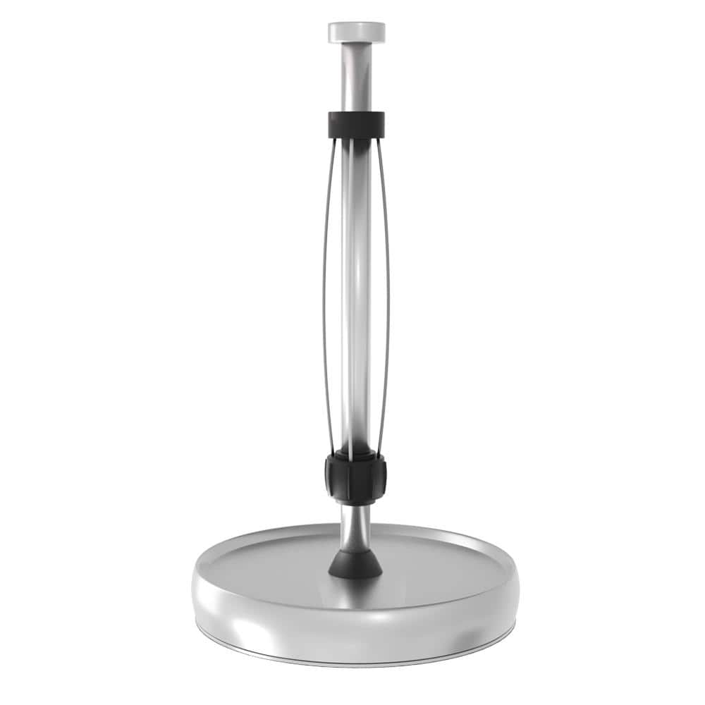 12.4 in. H x 6.9 in. W Sliver Paper Towel Holder Countertop with Ratchet Mechanism Steady Paper Towel Holder - Hercitys