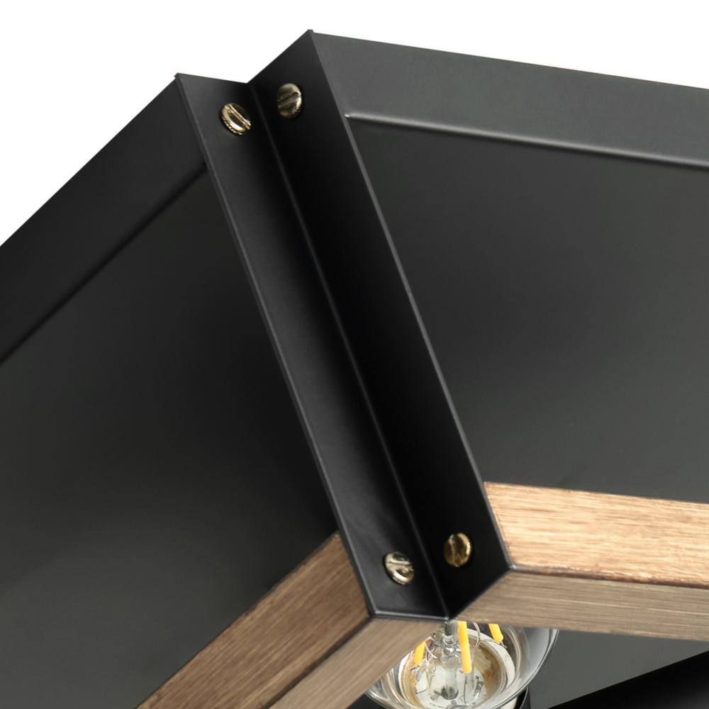 14.56 in. 4-Light Farmhouse Square Flush Mount Industrial Ceiling Light Fixtures - Hercitys