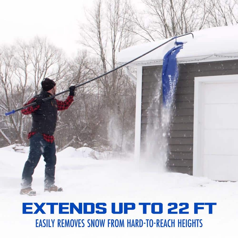 22 ft. Reach Snow Removal Roof Rake with 20 ft. Debris Slide - Hercitys