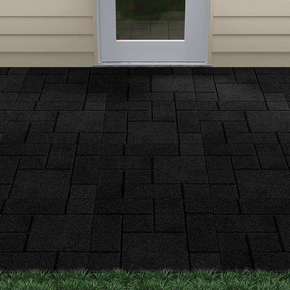 24 in. x 24 in. x 5/8 in. Black Dual-Sided Rubber Paver (4-Pack) - Hercitys