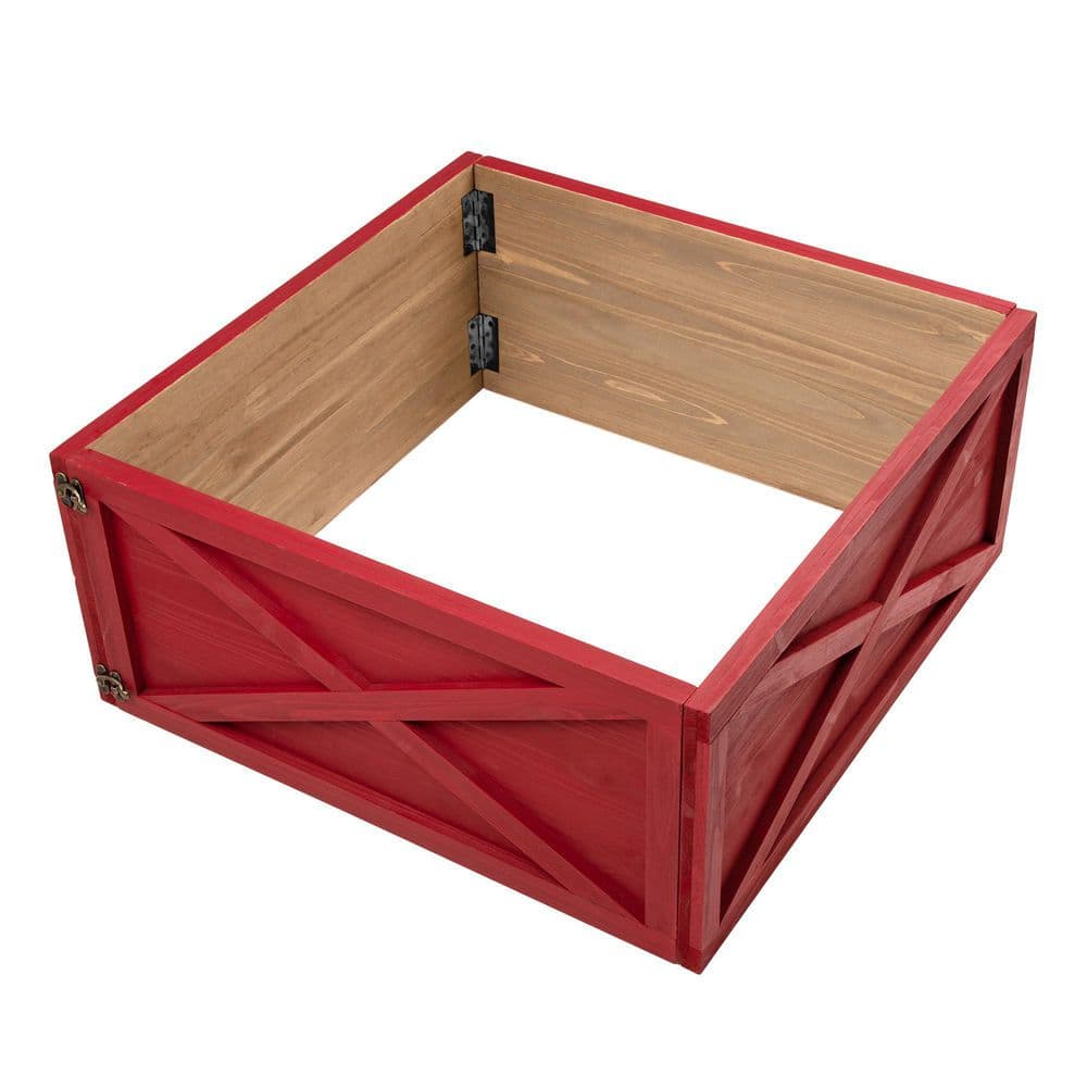 26 in. L Red Wooden Tree Collar(KD) - Hercitys