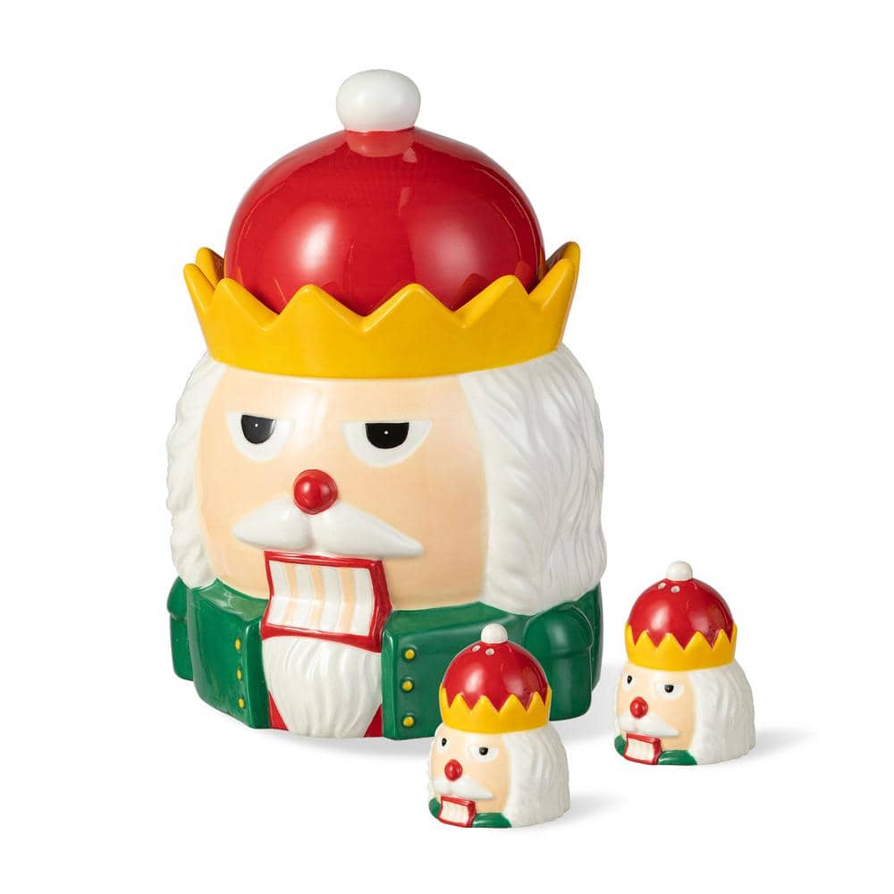 3-Piece Dolomite Christmas Nutcracker Cookie Jar Set - Hercitys