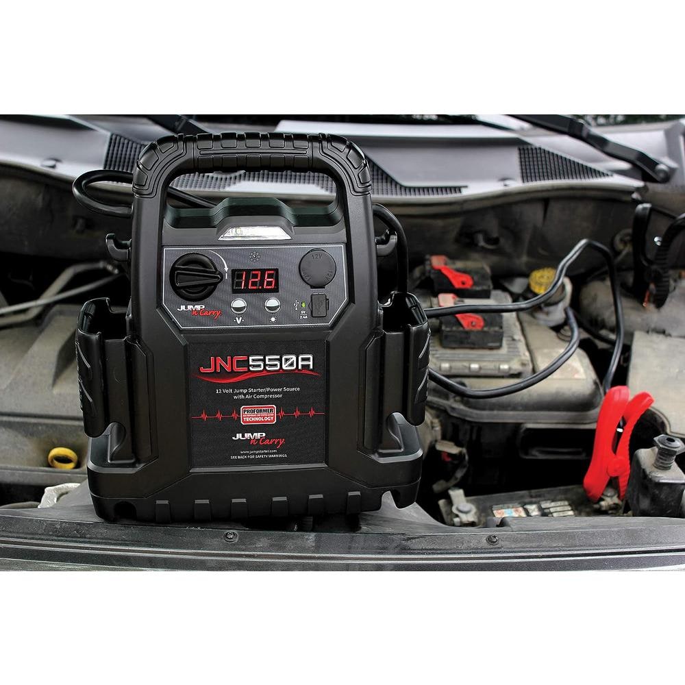 1,100 Peak Amp 12-Volt Jump Starter with Air - Hercitys