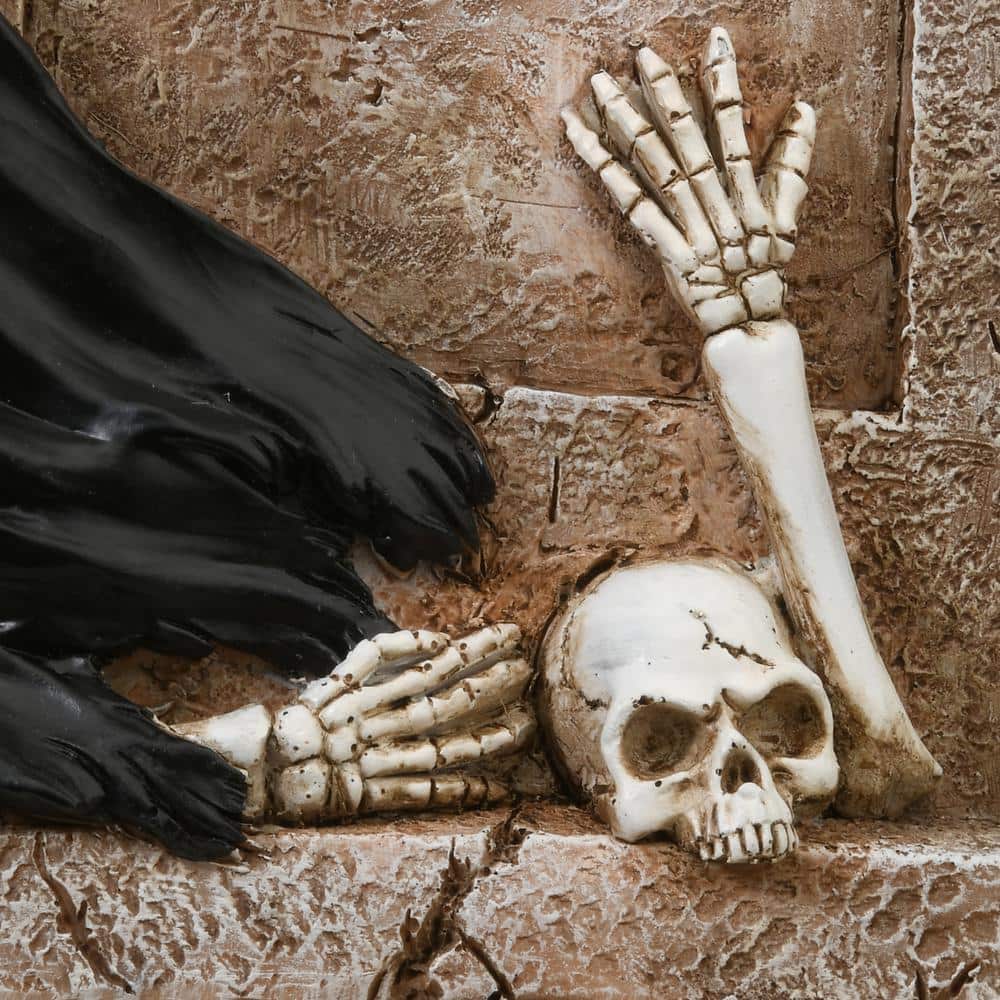 16 in. Grim Reaper Skeleton and Tombstone - Hercitys