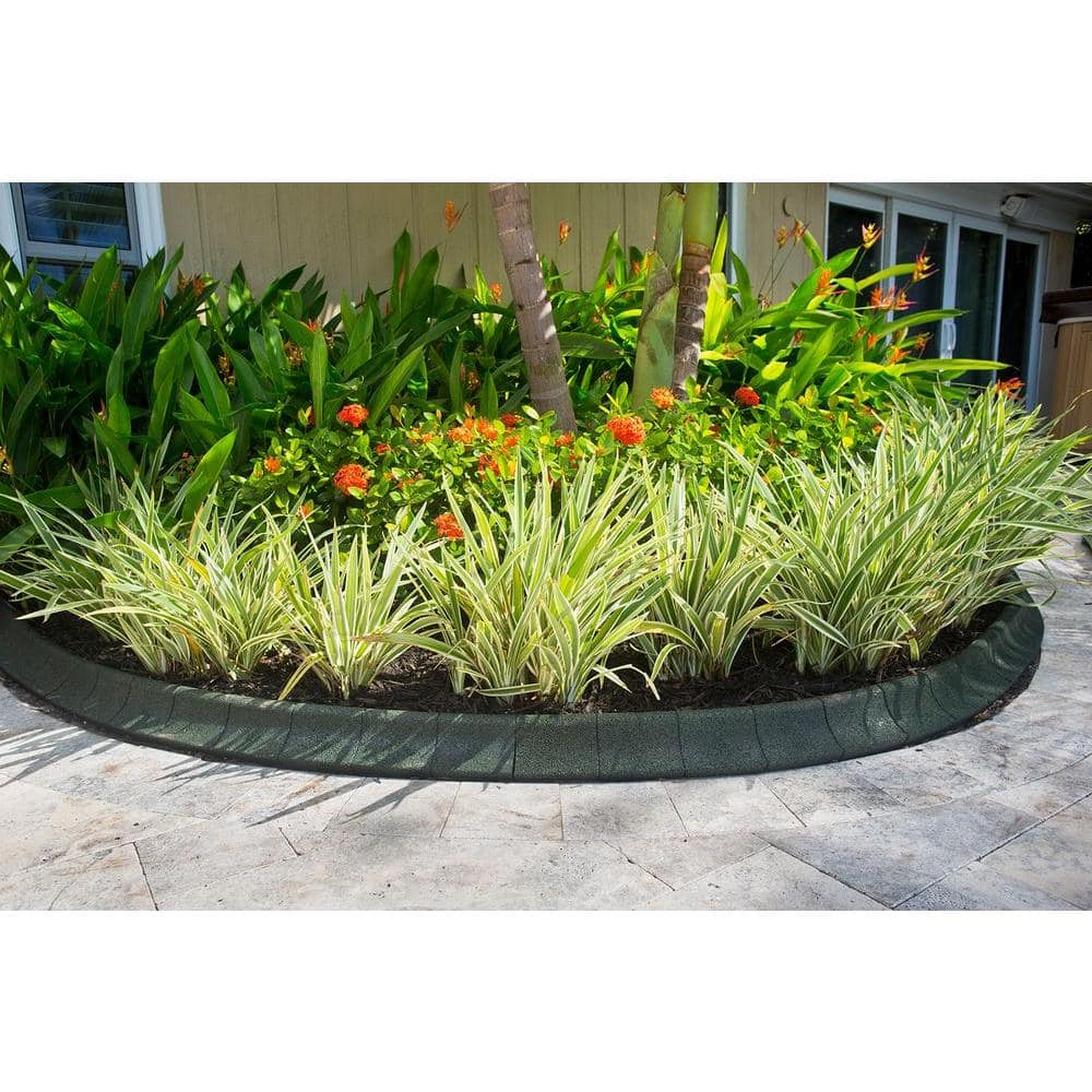 4 ft. Grey Rubber Curb Landscape Edging (4-Pack) - Hercitys