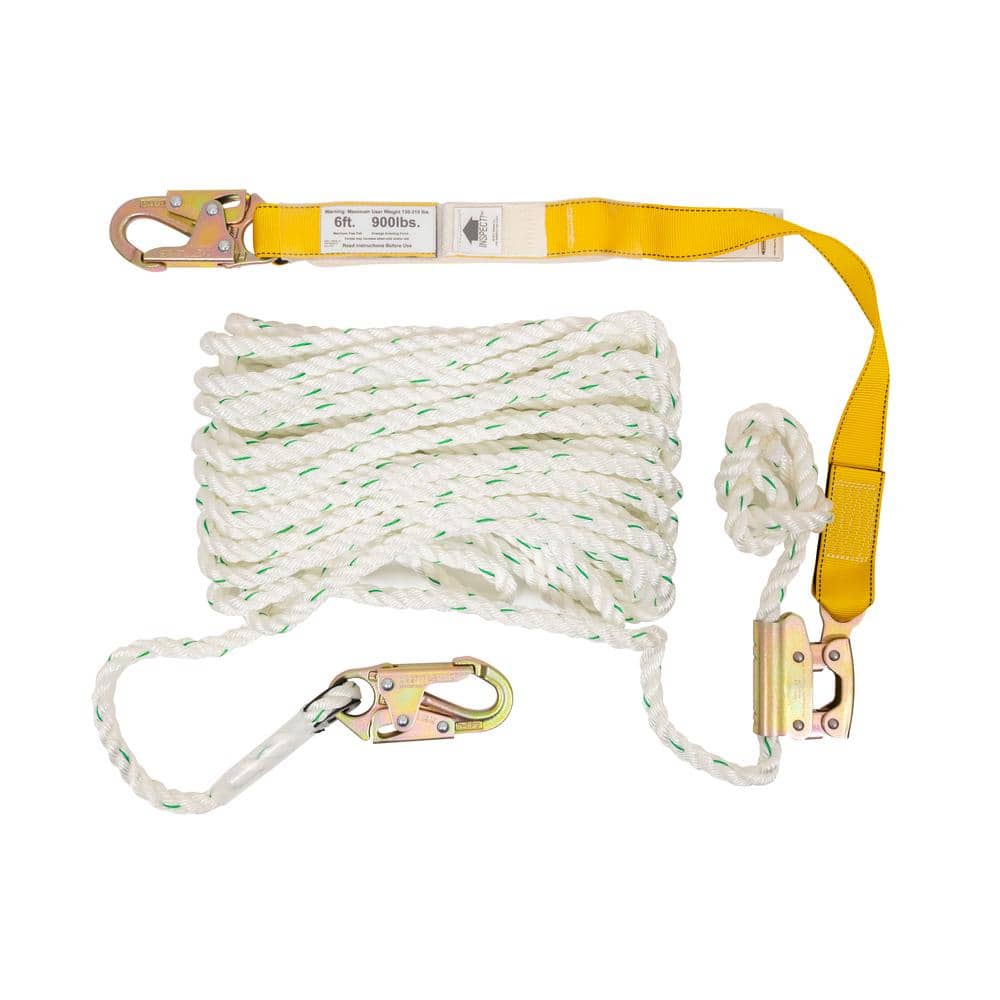 50 ft. Fall Protection Rope Lifeline with Lanyard - Hercitys