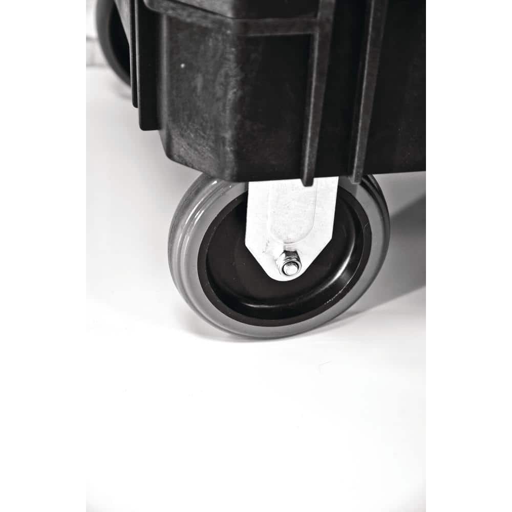 2-Tier Plastic 4-Wheeled Service Cart in Black - Hercitys