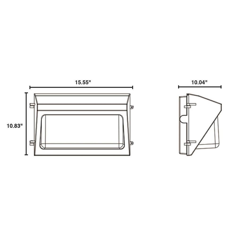 250-Watt Equivalent 80-Watt Outdoor Integrated LED Bronze Wall Pack Light Cool White, 4000K - Hercitys