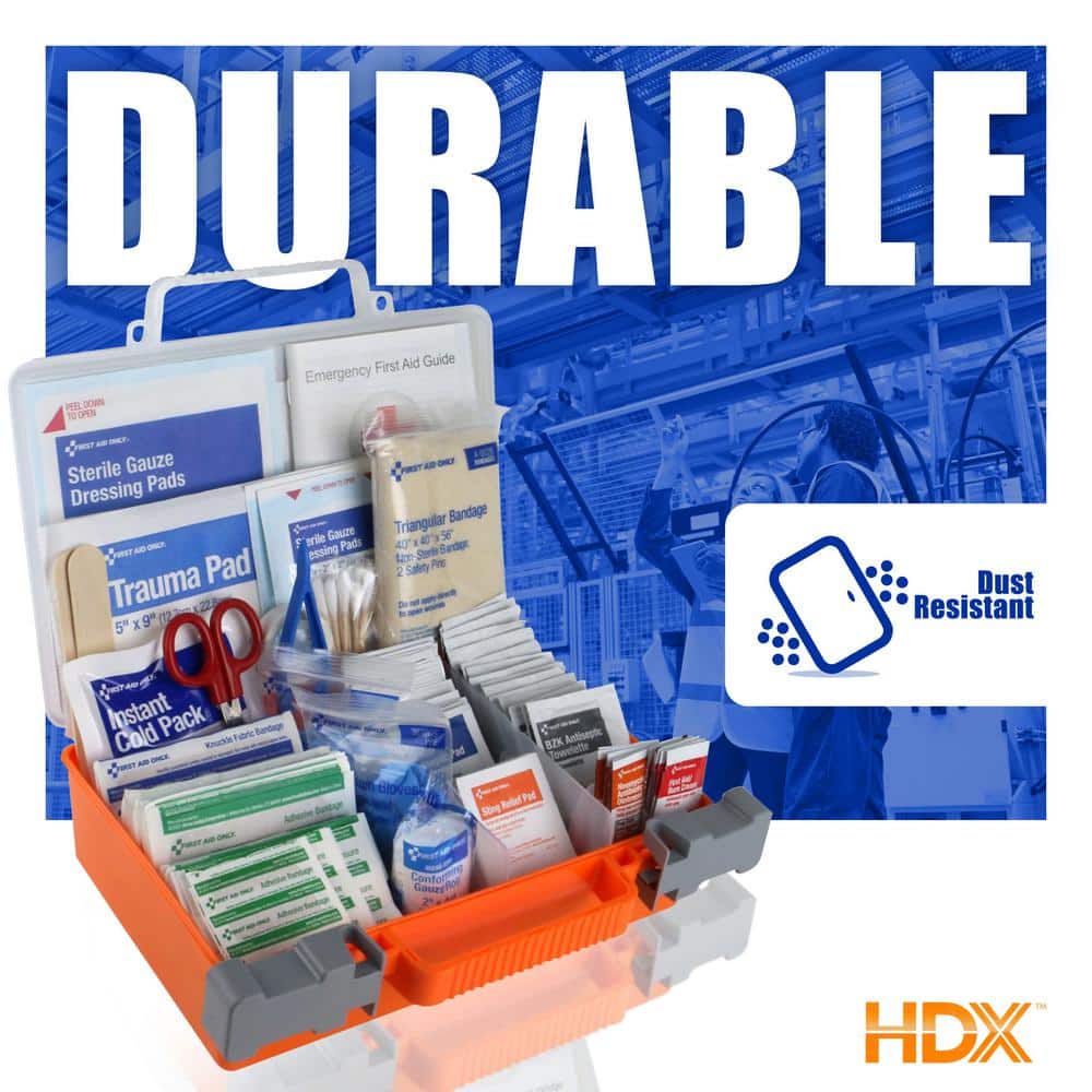 180-Piece, 25-Person Plastic OSHA First Aid Kit - Hercitys