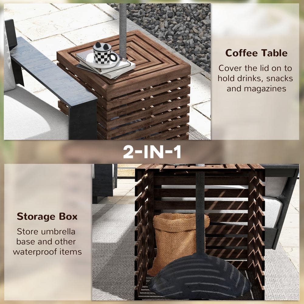 33.3 Gal. Brown Fir Wood Deck Box - Hercitys