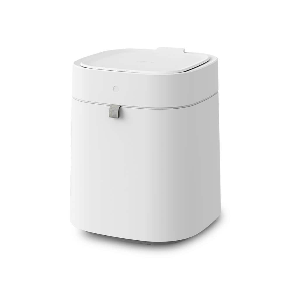 3.5 Gal. White Smart Plastic Household Trash Can - Hercitys