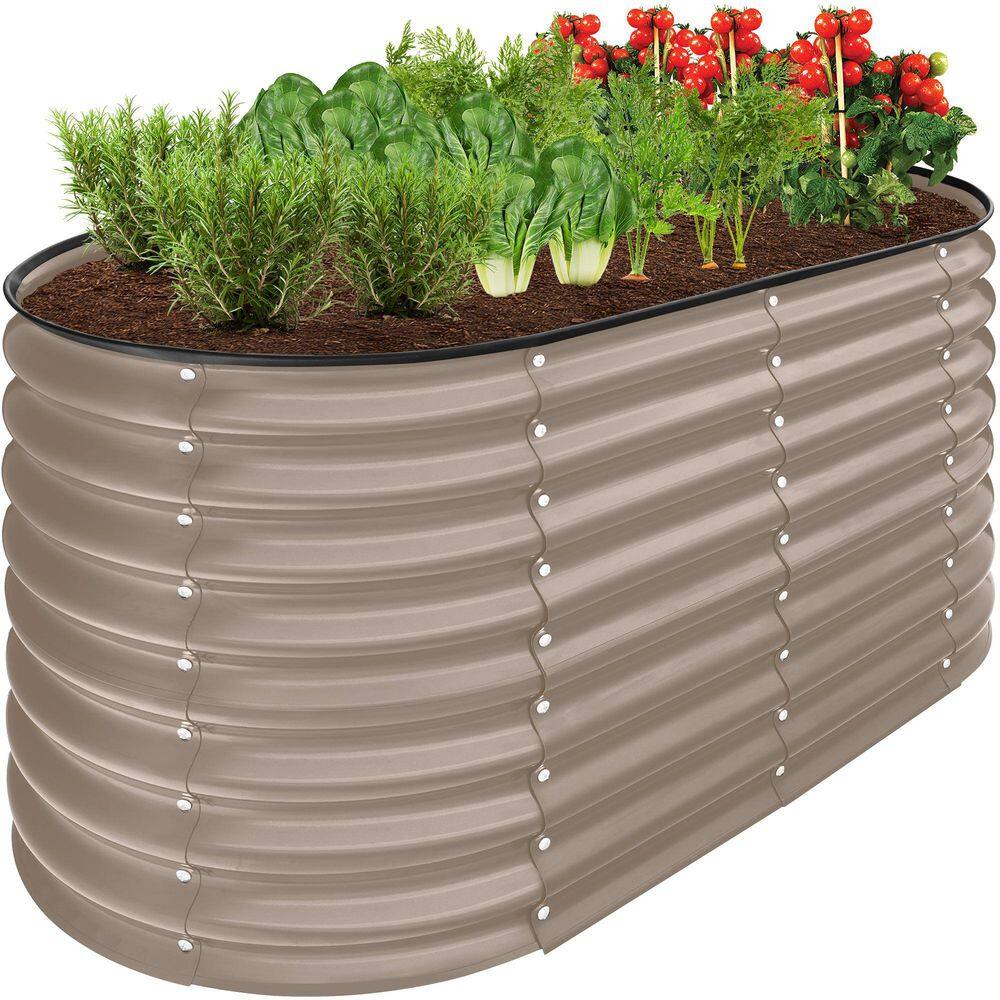 48 in. L x 24 in. W x 24 in. H Taupe Steel Raised Garden Bed - Hercitys