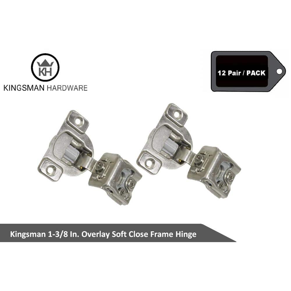 1-3/8 in. Overlay (35 mm) 110-Degree Soft-Close Face Frame Cabinet Hinge 12-Pairs (24 Pieces) - Hercitys