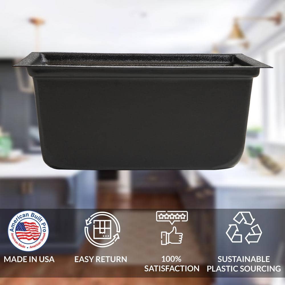 14 in. Black Plastic Multi-Purpose Utility Tub (6-Pack) - Hercitys