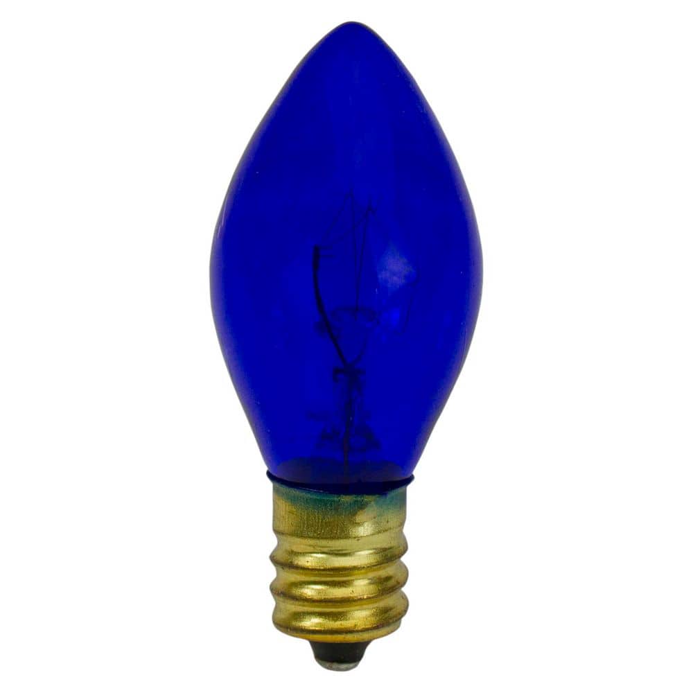 2 in. C7 Blue Transparent Christmas Replacement Bulbs (Set of 4) - Hercitys