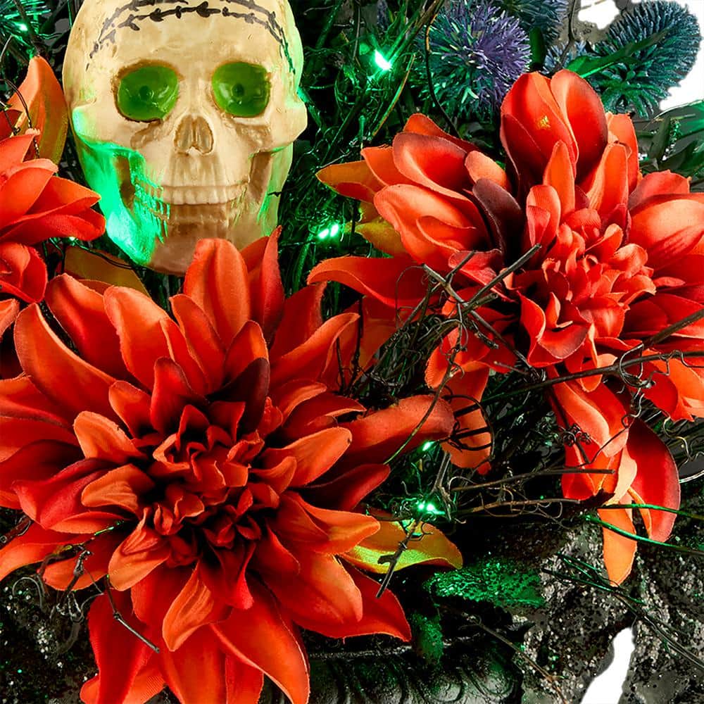 20 in. Boo-tiful Halloween Urn Centerpiece with LED Lights - Hercitys