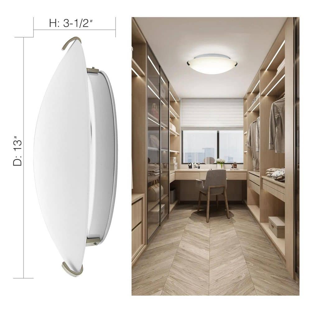 13 in. Dimmable Adjustable CCT Integrated LED Flush Mount with Glass Shade Ceiling Light Fixture (2-Pack) - Hercitys
