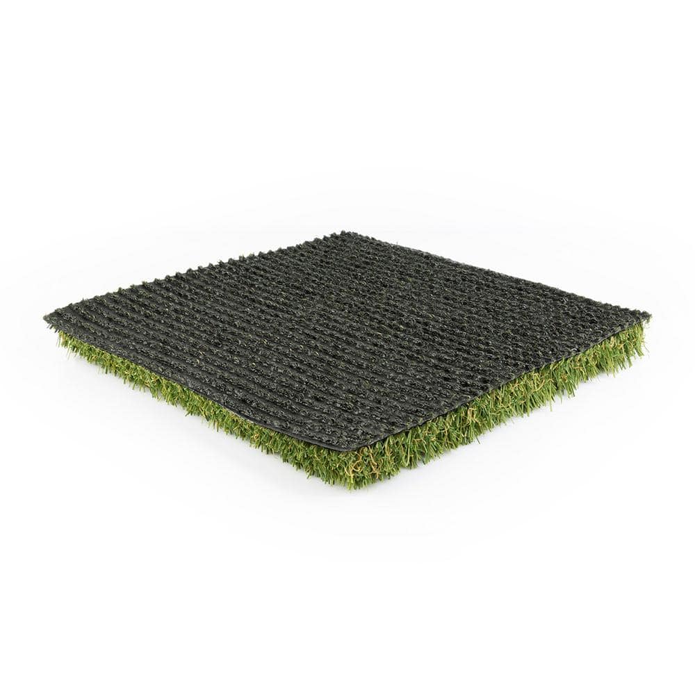 15 ft. W x Cut to Length Green and Tan Quick Draining Artificial Grass Turf - Hercitys