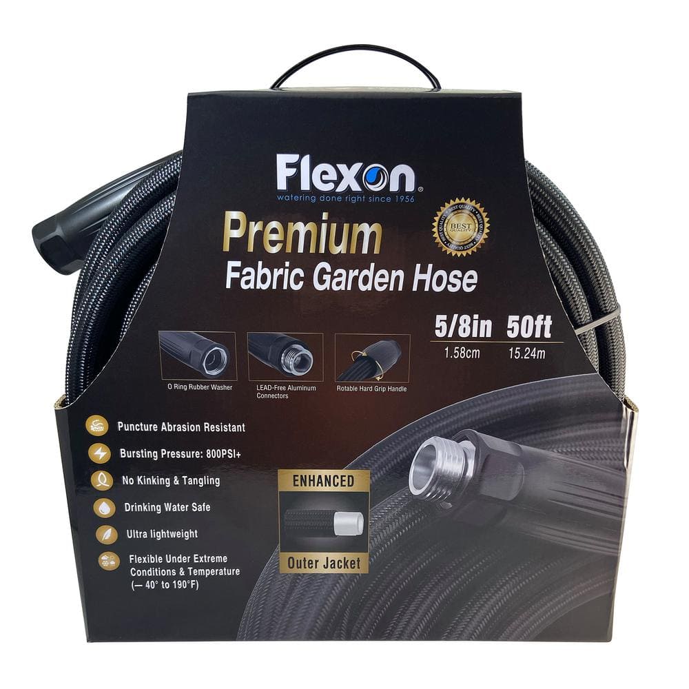 5/8 in. Dia x 50 ft. Premium Fabric Light-Weight Garden Hose - Hercitys