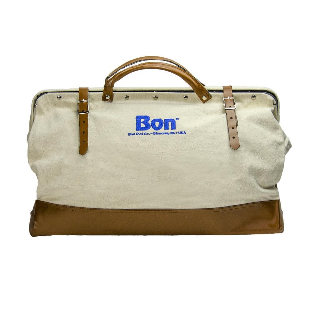 24 in. Canvas Tool Bag with Leather Bottom - Hercitys