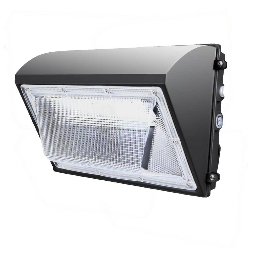 1000- Watt-Equivalent 120-277 Volt Integrated LED Bronze Dusk to Dawn Wall Pack Light, 5000K 18000LM, IP65（1-Pack） - Hercitys