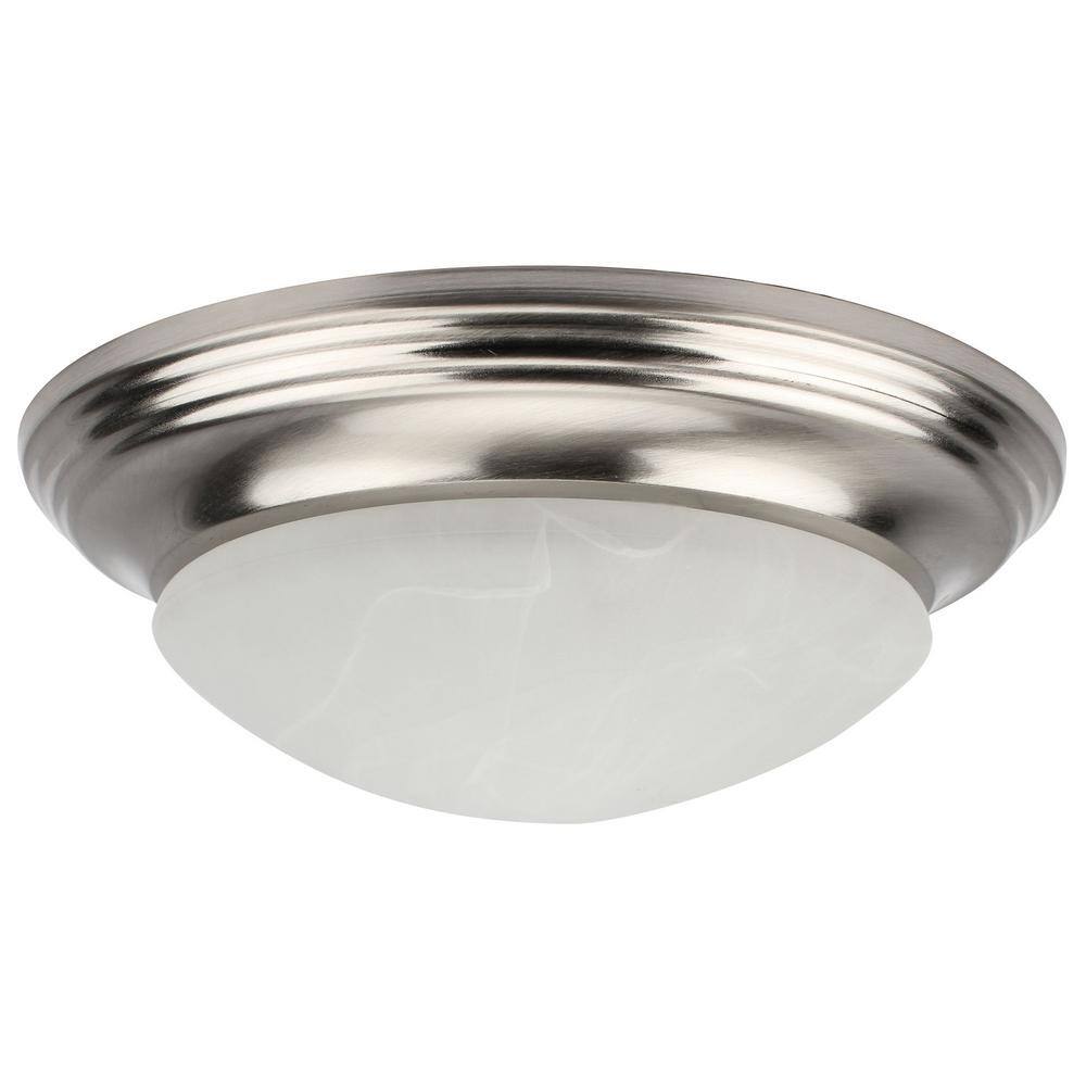 14.12 in. 1-Light Brushed Nickel LED Flush Mount - Hercitys